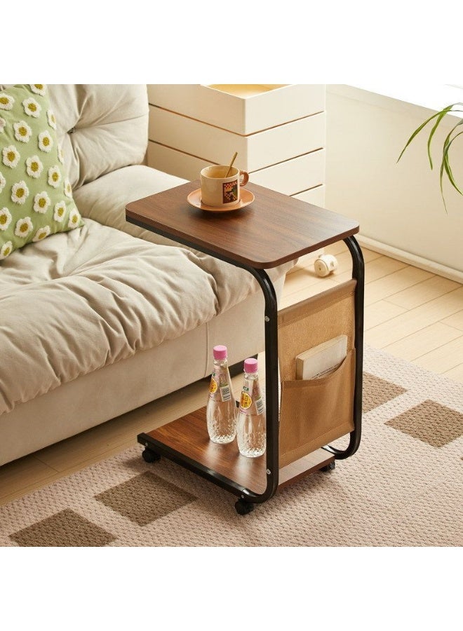 NZONE STORE Mobile C-Shape Side Table – Modern design with magazine holder and wheels for easy use40*29*63 - Image 3